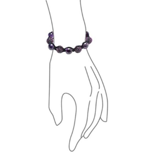 Cool Purple Black Crystal Ball Bracelet - Picture 6 of 7
